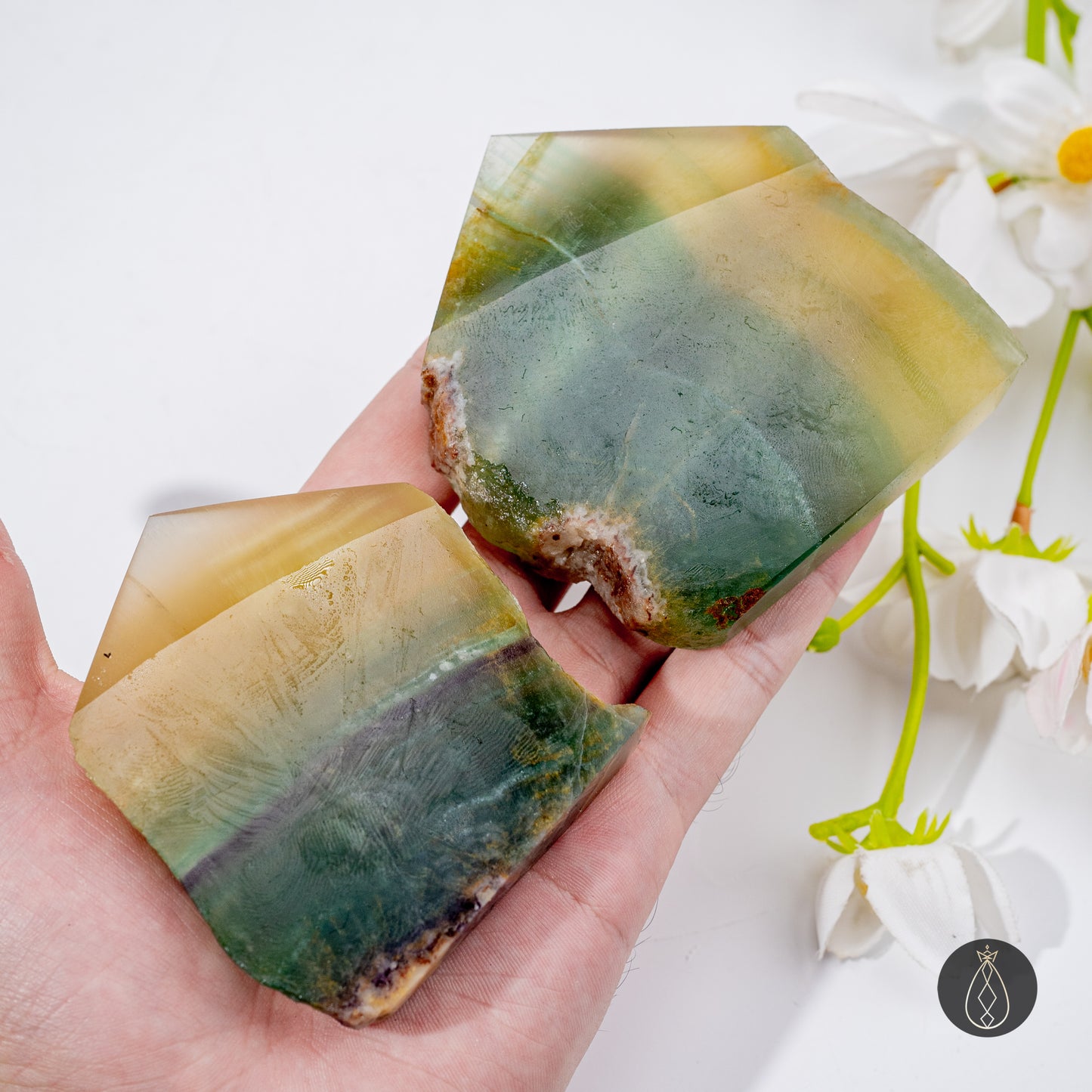 Lemon Fluorite Slab Tower