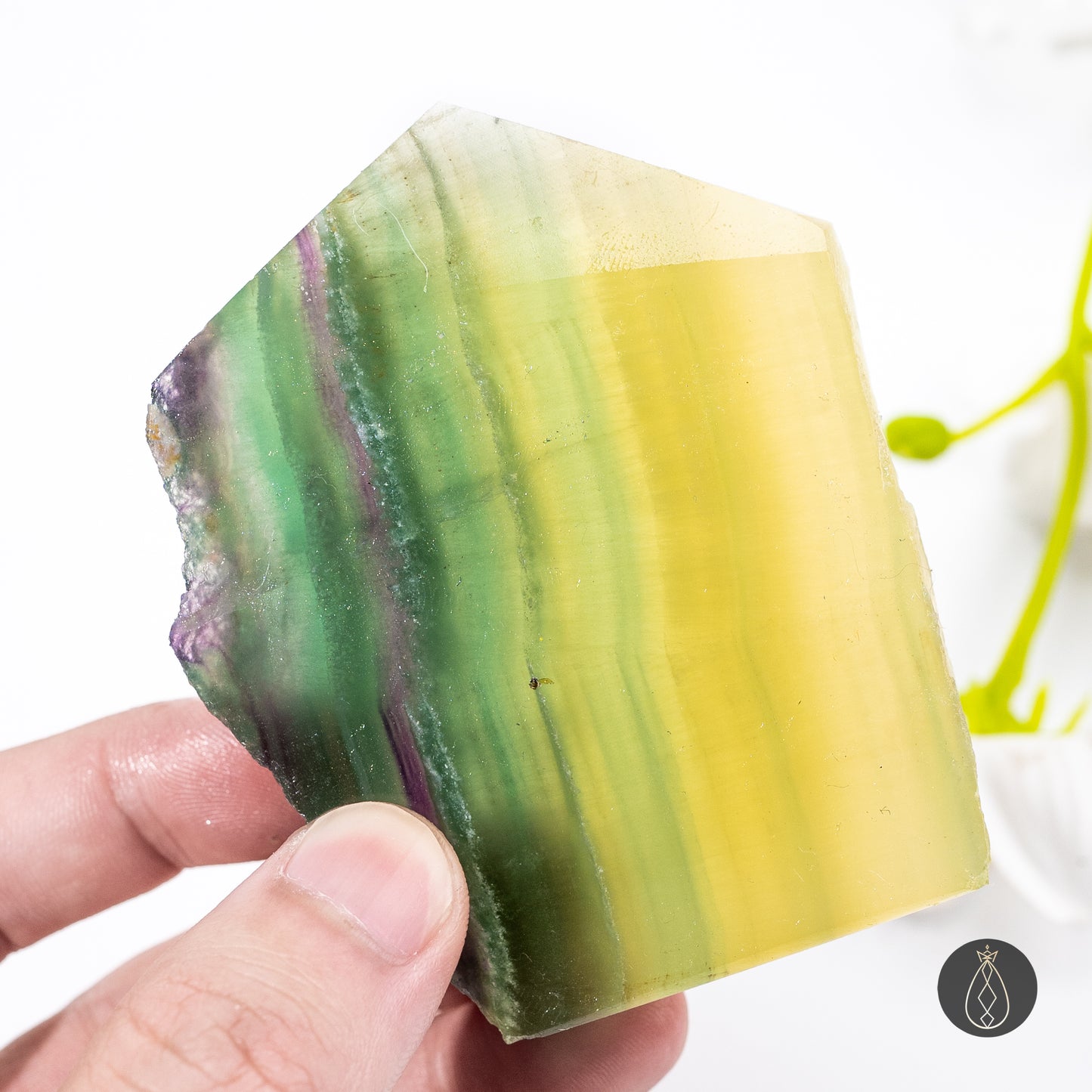 Lemon Fluorite Slab Tower