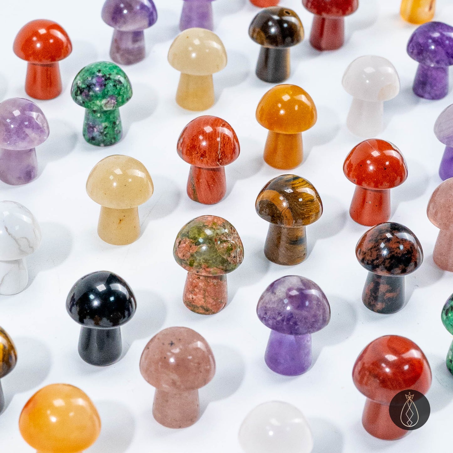 Mixed Crystal Mini Mushroom Carvings