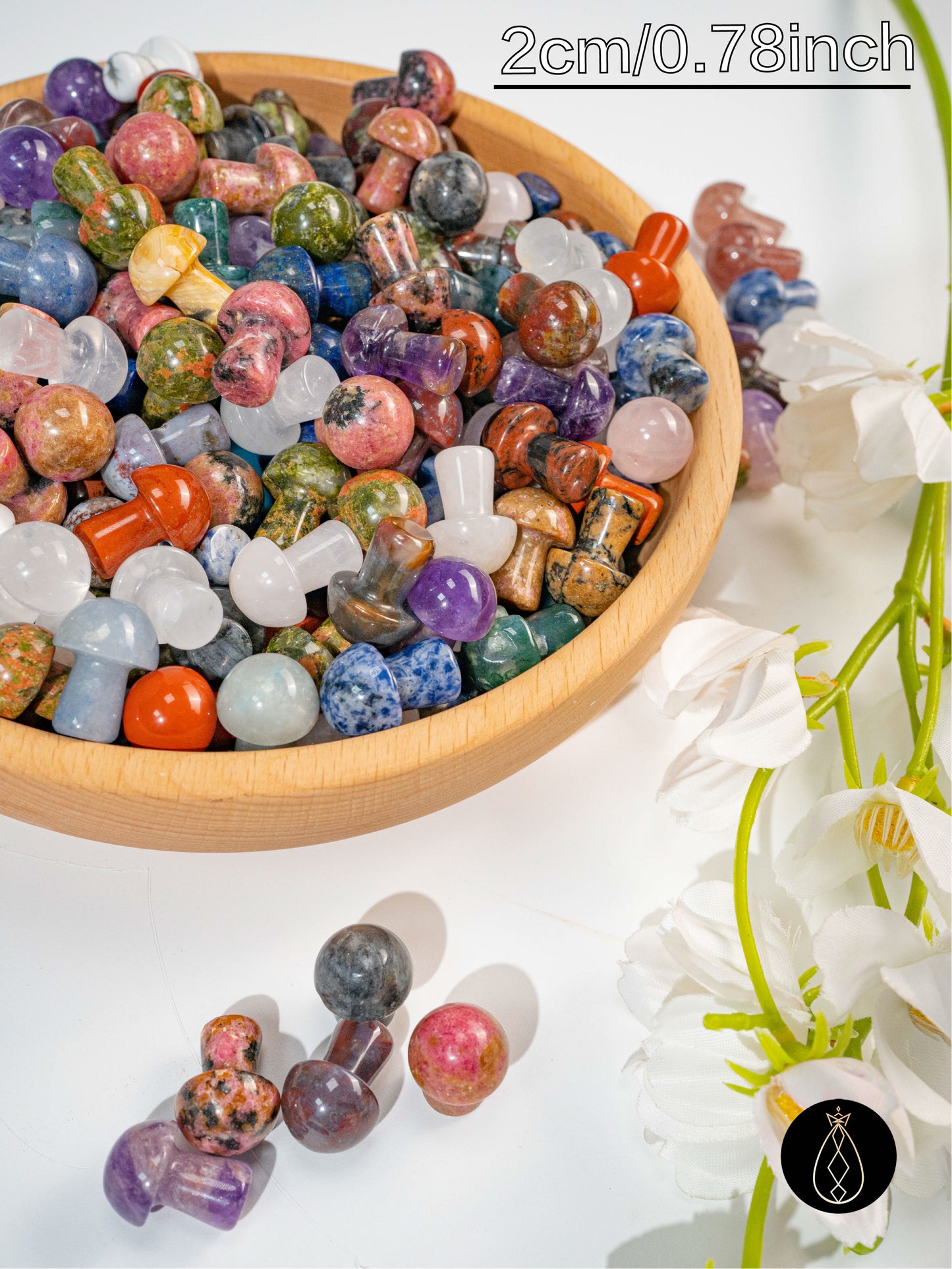 Mixed Crystal Mini Mushroom Carvings