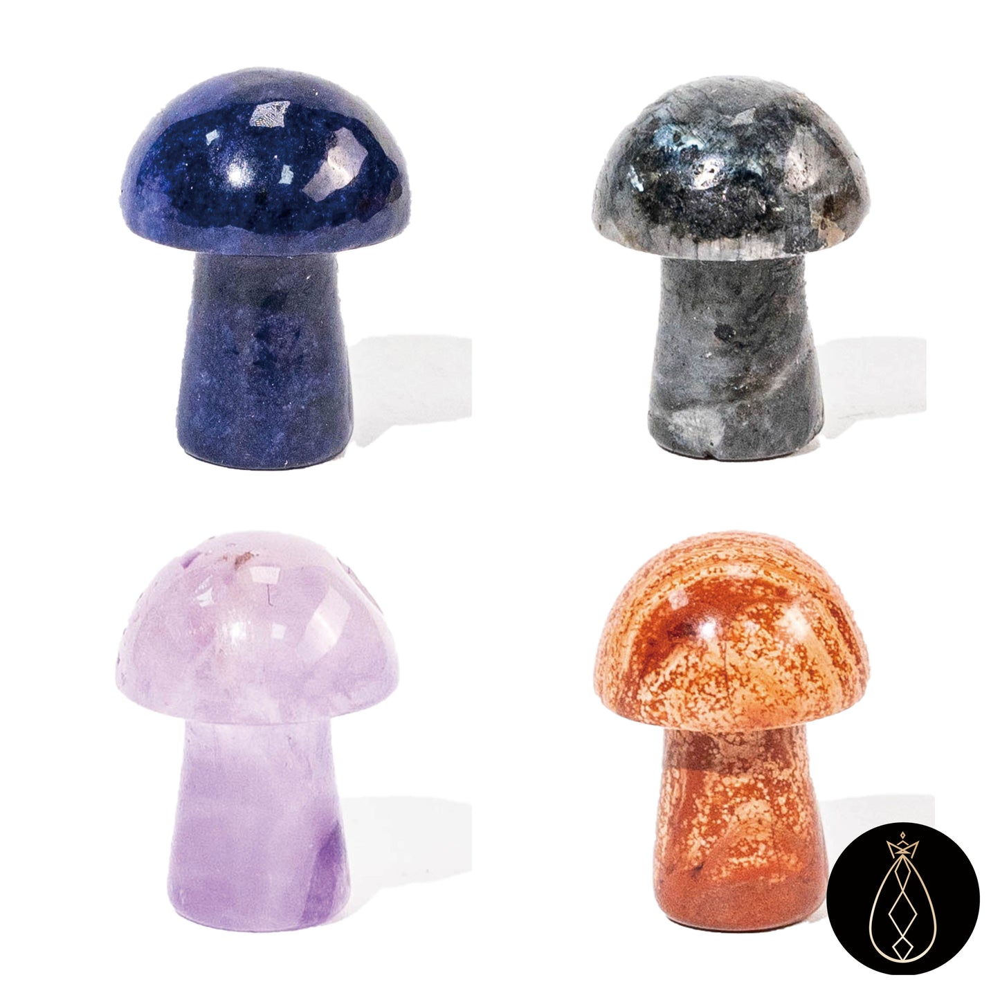 Mixed Crystal Mini Mushroom Carvings